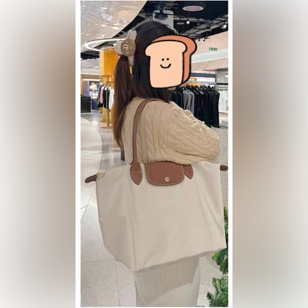 Longchamp Le Pliage large tote bag paper white color - Picture 5 of 13